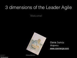 Oana Juncu
@ojuncu
www.coemerge.com
#Design4Balance
3 dimensions of the Leader Agile
Oana Juncu
@ojuncu
www.coemerge.com
Welcome!
 