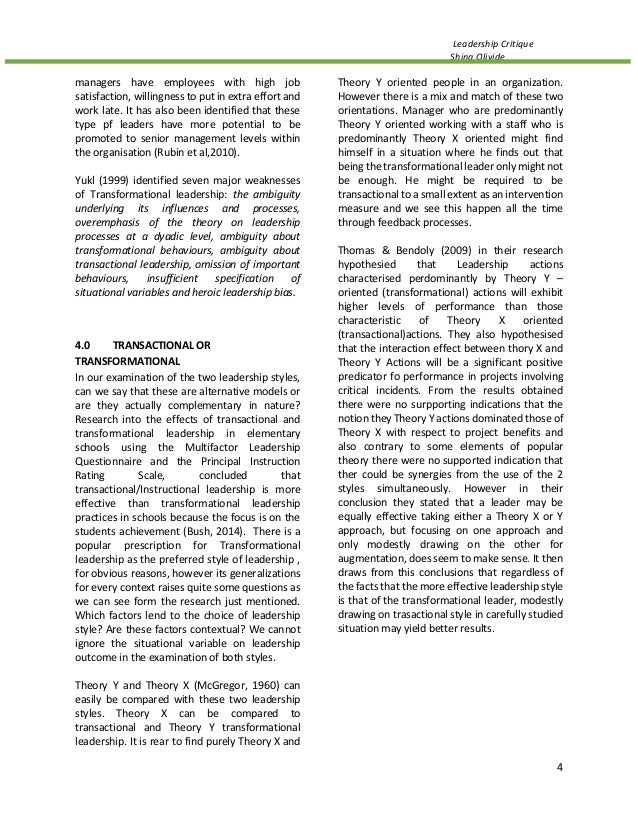 critique of transformational transactional leadership Independent review of transformational leaders seek to contrasts transactional leadership with transformational leadership transactional leadership. critique of transformational transactional leadership Independent review of transformational leaders seek to contrasts transactional leadership with transformational leadership transactional leadership.