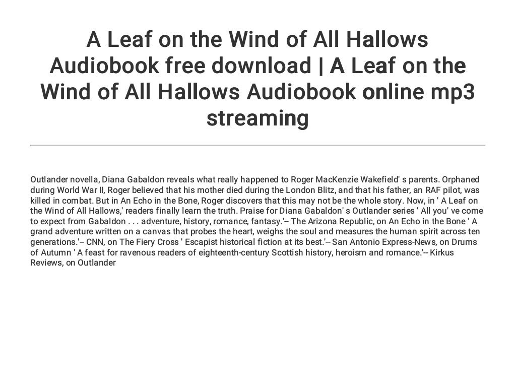 a leaf on the wind of all hallows