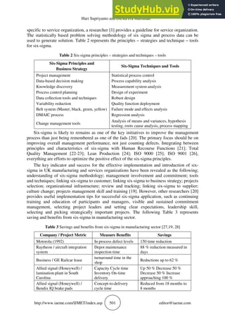 A LEAN SIX-SIGMA MANUFACTURING PROCESS CASE STUDY | PDF