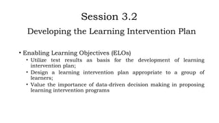 A Learning-Intervention-Plan for development | PPTX