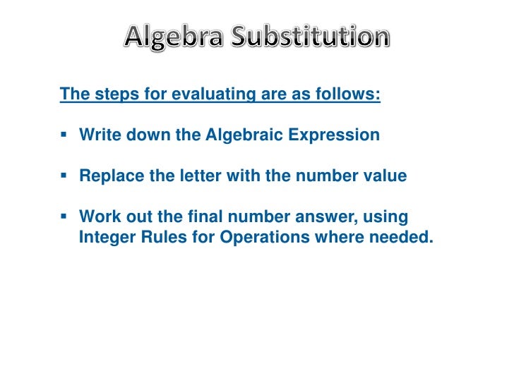 Algebra Substitution with Negative Numbers