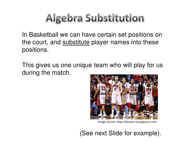 Algebra Substitution With Positive Numbers