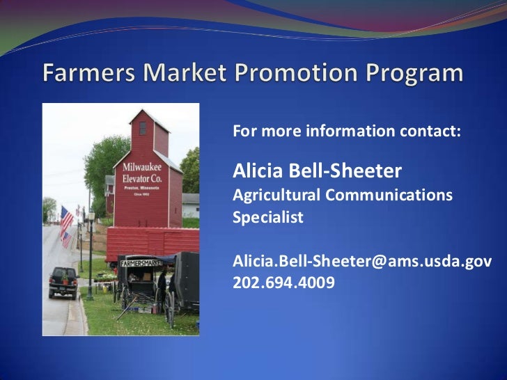 Farmers Market And Local Food Promotion Program Farmers Market And Local Food Promotion Program