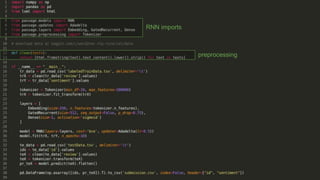 RNN imports
preprocessing
 