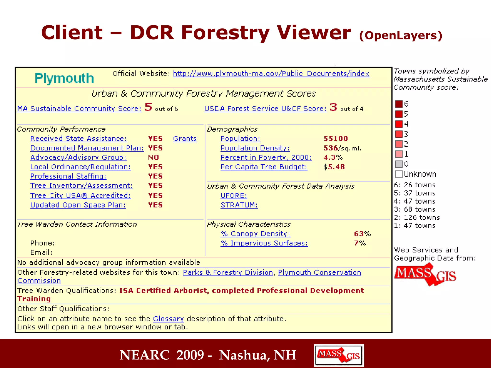 Client – DCR Forestry Viewer   (OpenLayers)   