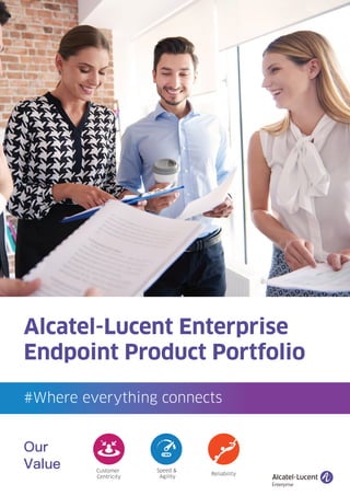 Alcatel-Lucent Enterprise
Endpoint Product Portfolio
#Where everything connects
Our
Value Customer
Centricity
Speed &
Agility
Reliability
 