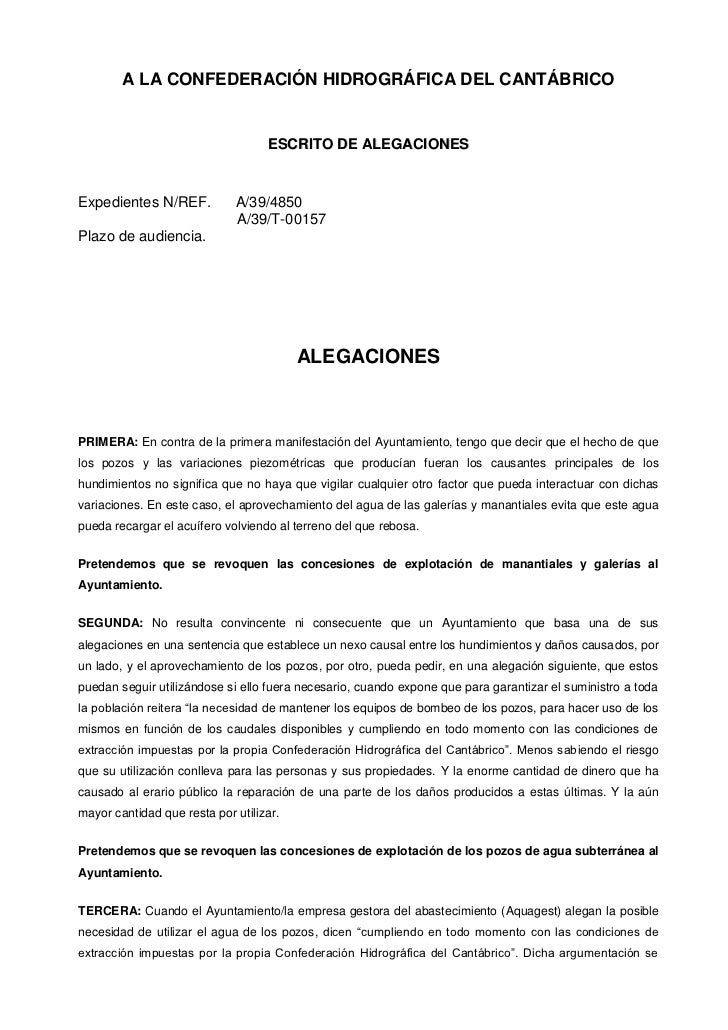 Alegaciones a la propuesta de resolución