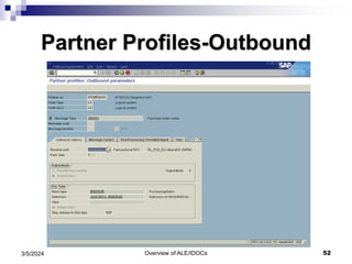 Overview of ALE/IDOCs 52
3/5/2024
Partner Profiles-Outbound
 