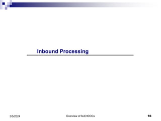Overview of ALE/IDOCs 56
3/5/2024
Inbound Processing
 