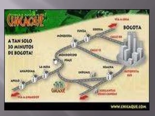 EXTENCION DEL PARQUEEl parque Chicaque es un bosque de niebla de 244 hectáreas con más de 10 kilómetros de senderos ecológicos que atraviesan quebradas cristalinas, nacimientos de agua pura, robledales y vegetación nativa en vía de extinción a 45 minutos de Bogotá