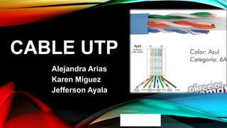CABLE UTP
Alejandra Arias
Karen Miguez
Jefferson Ayala
 