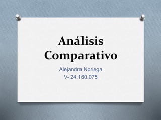 Análisis
Comparativo
Alejandra Noriega
V- 24.160.075
 
