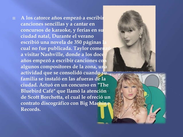 BIOGRAFÍA DE TAYLOR SWIFT