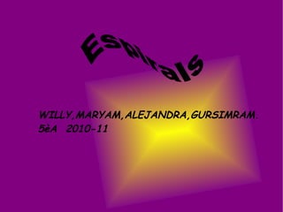 WILLY,MARYAM,ALEJANDRA,GURSIMRAM. 5èA  2010-11 Espirals 