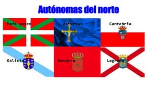 País vasco Asturias Cantabria
Galicia Navarra Logroño
Autónomas del norte
 