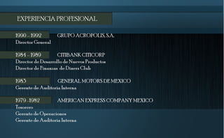 Alejandro de la mora consultor 2016