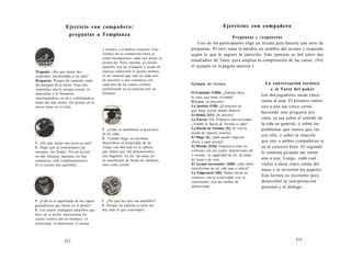 Ejercicio con compañero: 
preguntas a Templanza 
Pregunta. ¿Por qué tienes dos 
serpientes entrelazadas a tus pies? 
Respuesta. Porque he asumido todas 
las energías de la tierra. Estas dos 
serpientes son la energía sexual, lo 
masculino y lo femenino 
entrelazándose en mí y sublimándose 
hasta mis alas azules. Os protejo en la 
tierra como en el cielo. 
P. ¿Por qué vacías una jarra en otra? 
R. Hago que se comuniquen las 
energías, los fluidos. Por mi acción, 
no hay energías opuestas, no hay 
contrarios, sólo complementarios. 
Es el secreto del equilibrio. 
P. ¿Cuál es el significado de los signos 
geométricos que llevas en el pecho? 
R. Los cuatro triángulos amarillos que 
llevo en el pecho representan los 
cuatro centros del ser humano: el 
intelectual, el emocional, el sexual 
y creativo y el ámbito corporal. Esos 
centros no se comunican entre sí, 
están yuxtapuestos, cada uno posee su 
propia ley. Pero, encima, el círculo 
amarillo con un triángulo a modo de 
muesca representa la quinta esencia, 
el ser esencial que está en cada uno 
de nosotros y que comunica con 
cada uno de los cuatro centros, 
permitiendo así la armonía del ser 
humano. 
P. ¿Cómo se manifiesta tu presencia 
en mi vida? 
R. Cuando llego, un perfume 
maravilloso se desprende de mí. 
Tengo una flor roja en la cabeza, 
que indica que mis pensamientos 
son fragantes. En mí, las ideas no 
se manifiestan en forma de palabras, 
sino como aroma. 
P. ¿Por qué tus ojos son amarillos? 
R. Porque mi espíritu es pura luz. 
Soy todo lo que contemplo. 
512 
Ejercicios con compañero 
Preguntas y respuestas 
Uno de los participantes elige un arcano para hacerle una serie de 
preguntas. El otro toma la palabra en nombre del arcano y responde 
según lo que le sugiere la intuición. Este ejercicio es útil entre dos 
estudiantes de Tarot, para ampliar la comprensión de las cartas. (Ver 
el ejemplo en la página anterior.) 
Ejemplo de lectura 
El Ermitaño (VIIII): ¿Adonde lleva 
la crisis que estoy viviendo? 
El Loco: ¡A liberarte! 
La Justicia (VIII): ¿El proceso en 
que estoy puede darme dinero? 
El Diablo (XV): ¡Sí, mucho! 
La Fuerza (XI): Empiezo una actividad. 
¿Tendré la fuerza de llevarla a cabo? 
La Rueda de Fortuna (X): Sí, con la 
ayuda de alguien externo. 
El Mago (I): ¿Qué puedo empezar 
ahora y aquí mismo? 
El Mundo (XXI): Empieza a estar en 
contacto con las cuatro dimensiones de 
ti mismo: tu capacidad de ser, de amar, 
de crear y de vivir. 
El Arcano sin nombre (XIII): ¿Qué debo 
transformar en mi vida aquí y ahora? 
La Emperatriz (III): Debes entrar en 
contacto con la creatividad, con tu 
entusiasmo, con tus sueños de 
adolescente. 
La conversación tarótica 
o el Tarot del poker 
Los dos jugadores sacan cinco 
cartas al azar. El primero vuelve 
una a una sus cinco cartas 
haciendo una pregunta por 
carta, ya sea sobre el sentido de 
la vida en general, o sobre los 
problemas que tienen que ver 
con ello, o sobre la relación 
que une a ambos compañeros si 
ya se conocen bien. El segundo 
le contesta girando sus cartas 
una a una. Luego, cada cual 
vuelve a sacar cinco cartas del 
mazo y se invierten los papeles. 
Esta lectura es excelente para 
desarrollar la interpretación 
personal y el diálogo. 
513 
 