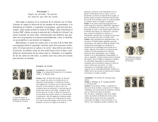Estrategia 3 
Seguir las miradas, los gestos, 
los indicios que dan las cartas 
Esta etapa es decisiva en la evolución de la relación con el Tarot. 
Consiste en seguir la dirección de las miradas de los personajes, o la 
llamada de un símbolo, y responder a la pregunta: ¿qué mira este per-sonaje? 
¿Qué ayuda reclama la varita de El Mago? ¿Qué transforma el 
Arcano XIII? ¿Quién acciona la manivela de La Rueda de Fortuna? Las 
cartas resuenan así entre ellas, constituyendo una dinámica que per-mite 
leer sin pregunta ni estructura preestablecida, como se descifra-ría 
un jeroglífico o una historia en imágenes. 
Básicamente, se sacan tres cartas, pero si la carta A de la frase abre 
una pregunta hacia la izquierda, conviene sacar otra carta para contes-tarla. 
El mismo proceso se aplica si la carta C deja abierta una duda a 
la derecha. Se añaden cartas de este modo hasta cerrar la frase y esta-bilizar 
las interacciones de las cartas entre sí. Asimismo, si el significa-do 
de las cartas no está claro, se puede sacar otra carta por encima 
para precisar su mensaje. 
La Justicia opone su 
espada a la manivela de 
La Rueda de Fortuna. 
Ejemplos de lectura 
Consultante: Una mujer de cuarenta años. 
Tirada: A. La Rueda de Fortuna (X), B. La Justicia 
(VIII), C. El Mundo (XXI). 
Lectura: Aquí, la frase está cerrada, no necesita 
que se saque otra carta ni a la derecha ni a la 
izquierda. Efectivamente, La Rueda de Fortuna 
está seguida por La Justicia, que se muestra capaz 
de poner en movimiento el nuevo ciclo y de 
orientarse hacia la realización. La persona que ha 
sacado estas cartas es una mujer. Llegada al final 
de una época de su vida, se sitúa en el presente y, 
reconociendo sus propios valores, se orienta hacia 
la realización. Sólo la espada de La Justicia puede 
impedir que se realice: por el dibujo de las cartas 
se ve que el paso del antiguo ciclo al nuevo se hace 
mediante un corte. En lugar de accionar la 
546 
manivela, La Justicia corta limpiamente con el 
pasado. Podría decirse que se juzga, o que se 
desprende a la fuerza en lugar de darse ayuda. La 
Justicia acepta el triunfo (la balanza está del lado 
del arcano de El Mundo), pero no acepta ayudarse 
a sí misma: opone su espada a la manivela. 
Tirada. Si las cartas estuvieran dispuestas en el 
orden progresivo numérico VIII-X-XXI, significaría 
que la consultante ha cortado con el pasado, ha 
terminado un ciclo, y que acepta toda la ayuda de 
El Mundo para llegar a su realización. Conviene, 
pues, aclarar la actitud de La Justicia. La 
consultante, para precisar el sentido de esta carta, 
saca por encima otra carta: El Diablo (XV). 
Lectura. Aquí convergen dos interpretaciones. Por 
una parte, El Diablo puede significar un miedo 
inconsciente, una vuelta al estado de infancia. Esta 
interpretación psicológica nos conduciría a 
aventurar que la consultante tiene miedo de su 
madre, algo que ella confirma: la educación que 
recibió se ha visto marcada por un ideal de 
perfección muy intransigente, que le impide 
triunfar si no es absolutamente irreprochable, lo 
cual es imposible. Tiende entonces hacia la neurosis 
del fracaso. Pero El Diablo es también un símbolo 
de creatividad. Superando el perfeccionismo, 
aceptando que la excelencia consiste en hacer las 
cosas lo mejor que uno puede y en saber 
equivocarse, la consultante puede entrar en 
contacto con su creatividad profunda. Entonces El 
Diablo será el que accione la manivela de La Rueda 
de Fortuna y la ayude a triunfar. 
Consultante: Un hombre de cincuenta años, 
soltero. 
Tirada: A. El Mago (I), B. Templanza(XIIII), 
C. La Fuerza (XI). 
Lectura: En un primer tiempo, si seguimos la 
dirección de las miradas, se puede unir El Mago y 
Templanza, que miran hacia la izquierda, mientras 
que La Fuerza mira hacia la derecha. 
Por otra parte, Templanza actúa entre ambas 
cartas, mezclando los fluidos de sus dos jarras. 
Podría decirse que la jarra de la izquierda 
representa a El Mago, y la de la derecha, a La 
Fuerza. Así, Templanza permite establecer una 
El Diablo hace girar la 
manivela de La Rueda 
de Fortuna. 
 