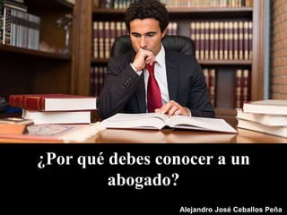 ¿Por qué debes conocer a un
abogado?
Alejandro José Ceballos Peña
 
