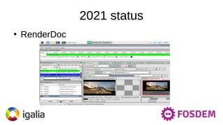 2021 status
●
RenderDoc
 