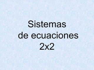 Sistemas de ecuaciones 2x2 
