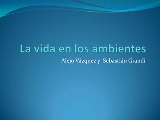 La vida en los ambientes Alejo Vázquez y  Sebastián Grandi 