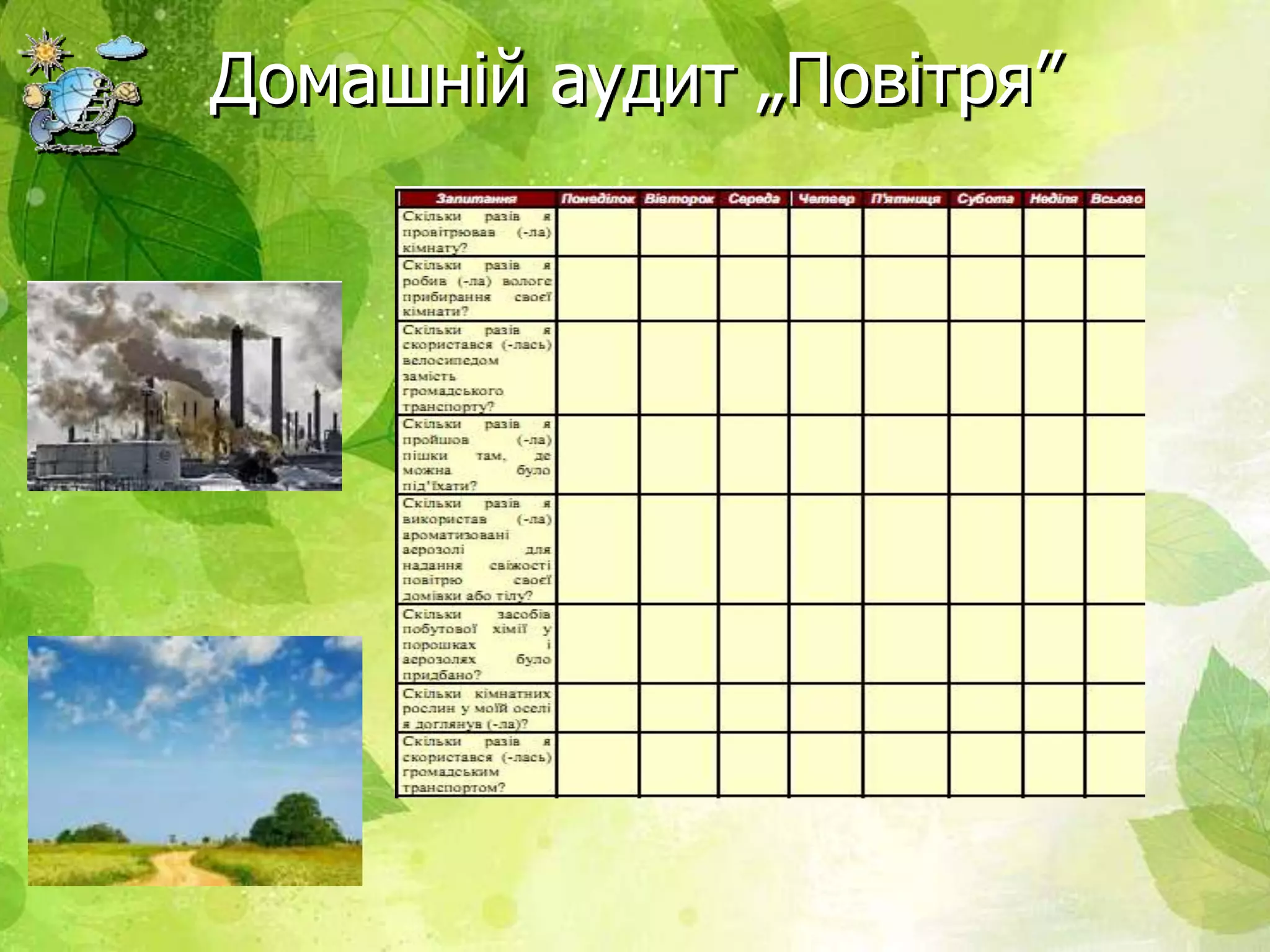 Домашній аудит „Повітря”
 