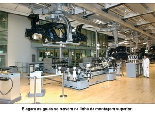 E agora as gruas se movem na linha de montagem superior.
 