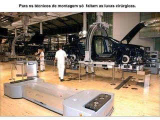 Para os técnicos de montagem só faltam as luvas cirúrgicas.
 