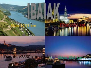 Rhin:1233 km Elba:1091 km
Danubio:2860 km Oder:854 km
 