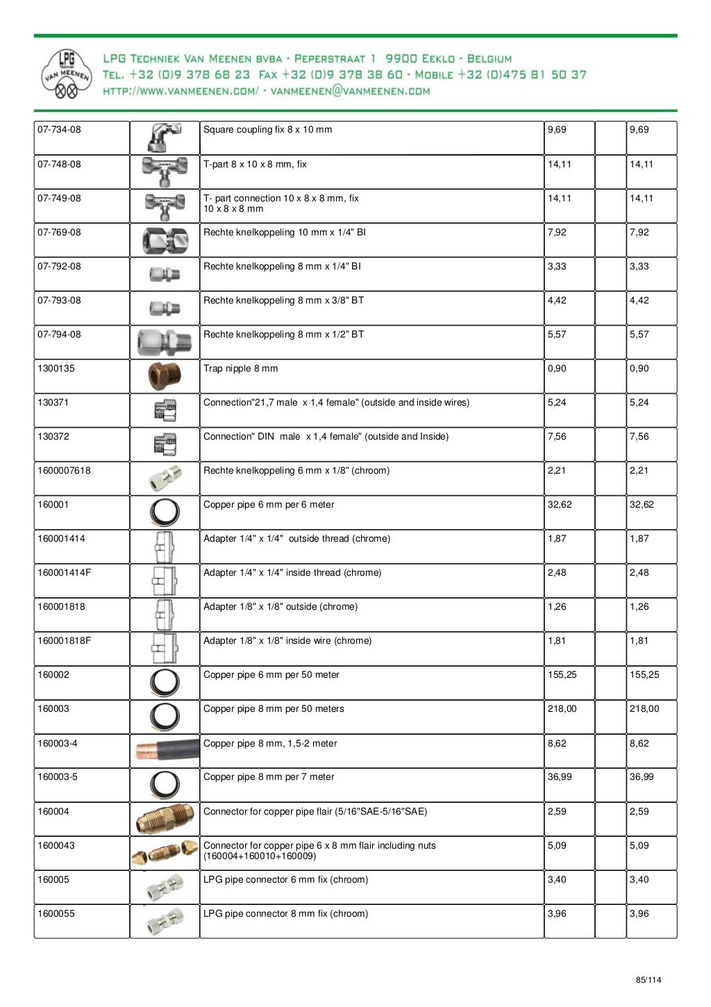 Catalogue for LPGparts and LPG conversion kits