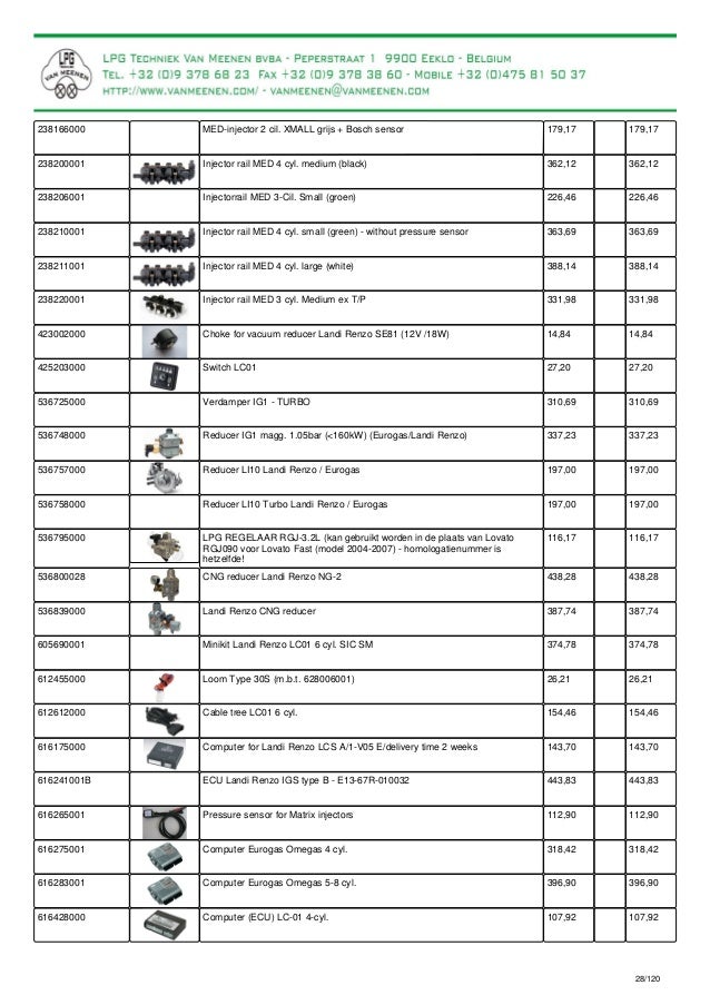 New Pricelist With Pictures For Lpg Parts And Lpg Kits