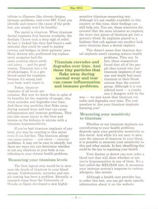 woman's health - titanium allergy