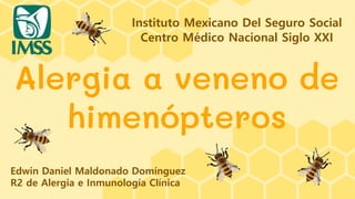 Edwin Daniel Maldonado Domínguez
R2 de Alergia e Inmunología Clínica
Instituto Mexicano Del Seguro Social
Centro Médico Nacional Siglo XXI
 