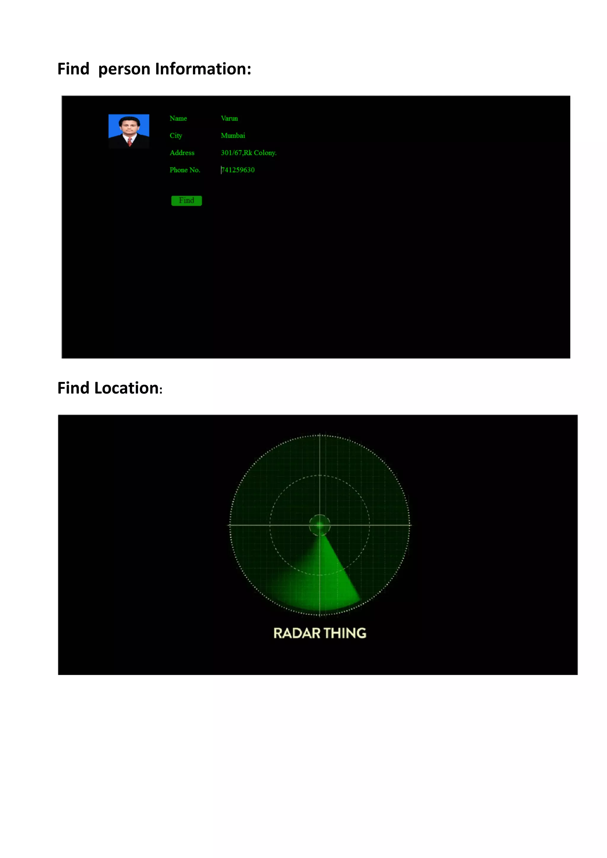 Find person Information:
Find Location: