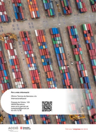 5
Maig 2021
Increment de la Morositat Internacional derivada de la pandèmia de la COVID-19
Per a més informació:
Oficina Tècnica de Barreres a la
Internacionalització
Passeig de Gràcia, 129
08008 Barcelona
www.accio.gencat.cat
tradedesk@gencat.cat
93 476 72 86
 