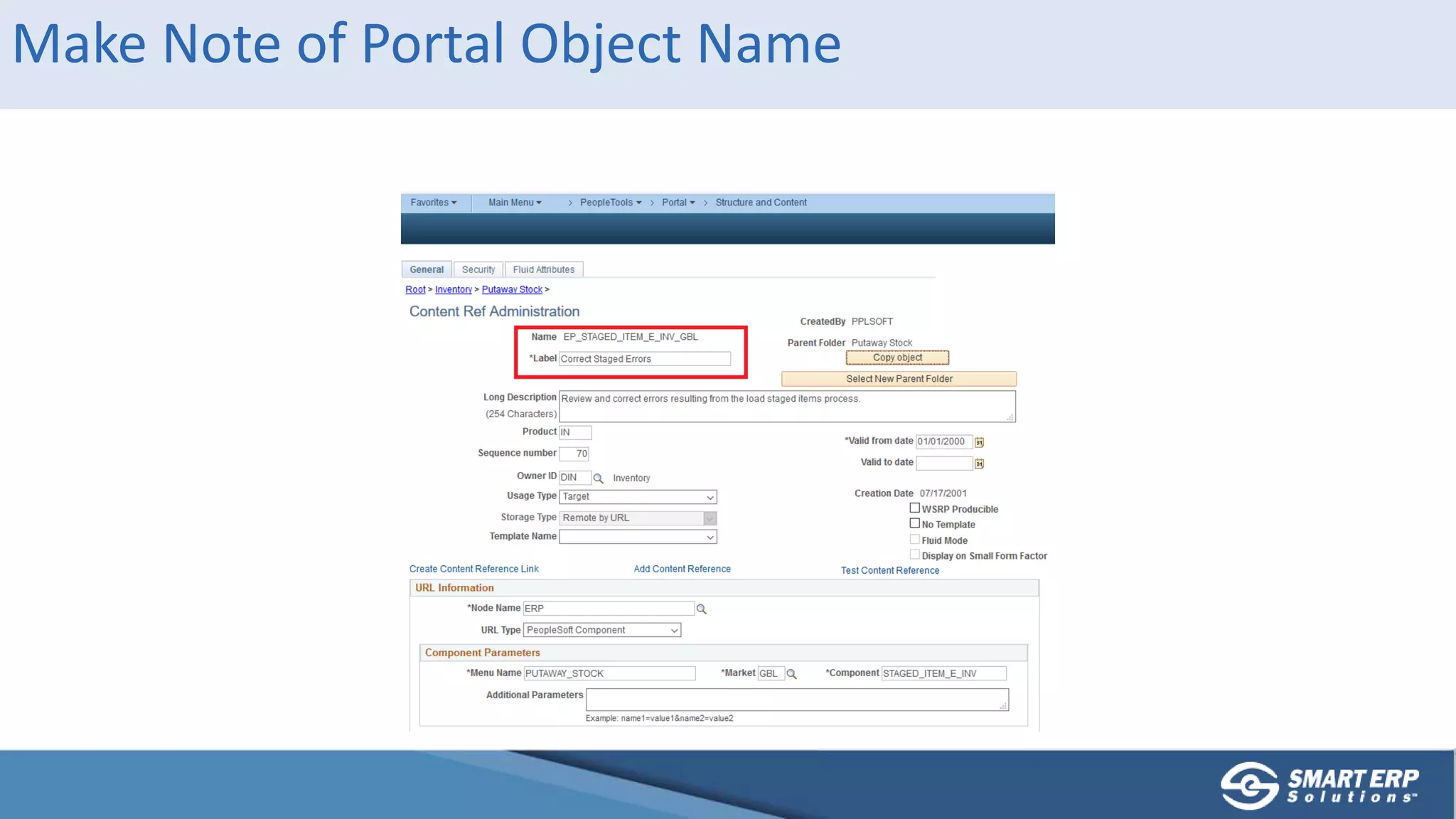 Make Note of Portal Object Name
 