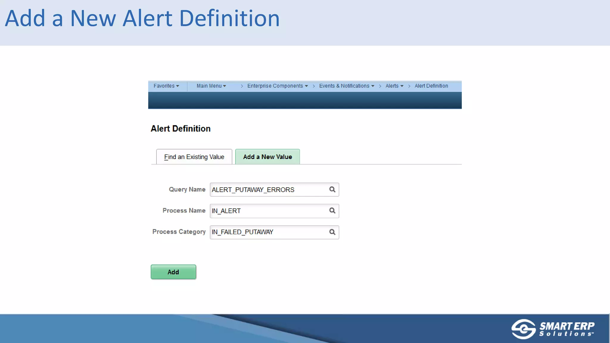 Add a New Alert Definition
 