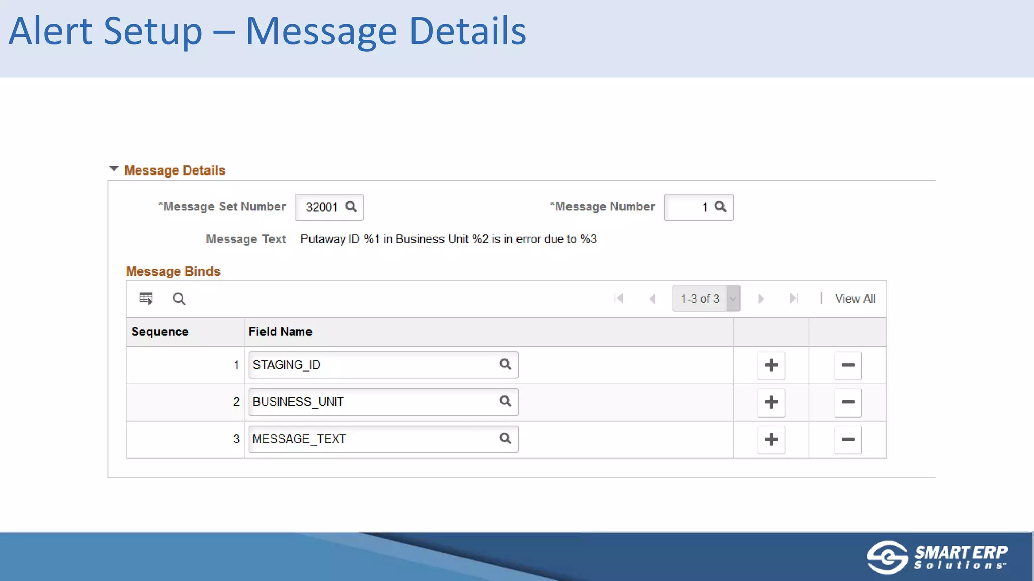 Alert Setup – Message Details
 