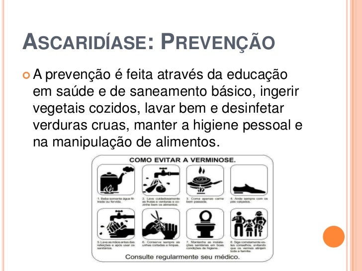 Resultado de imagem para como evitar a ascaridíase