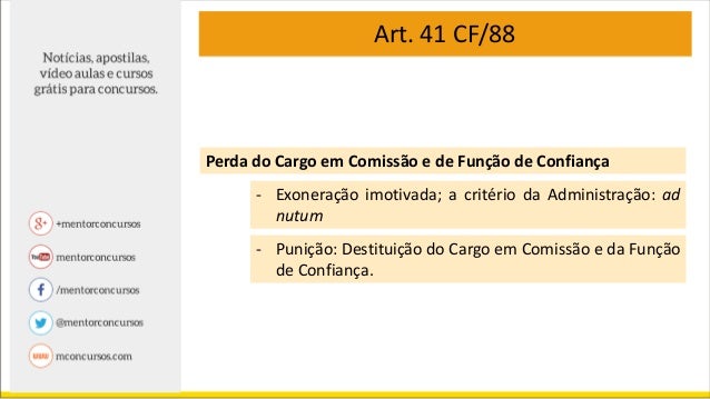 Direito Administrativo - Art. 41 da CF 88