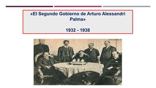 «El Segundo Gobierno de Arturo Alessandri
Palma»
1932 - 1938
 