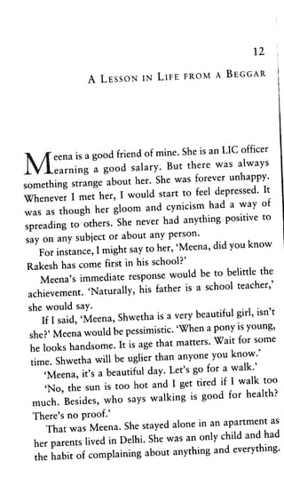 A lesson in life from beggar | PDF