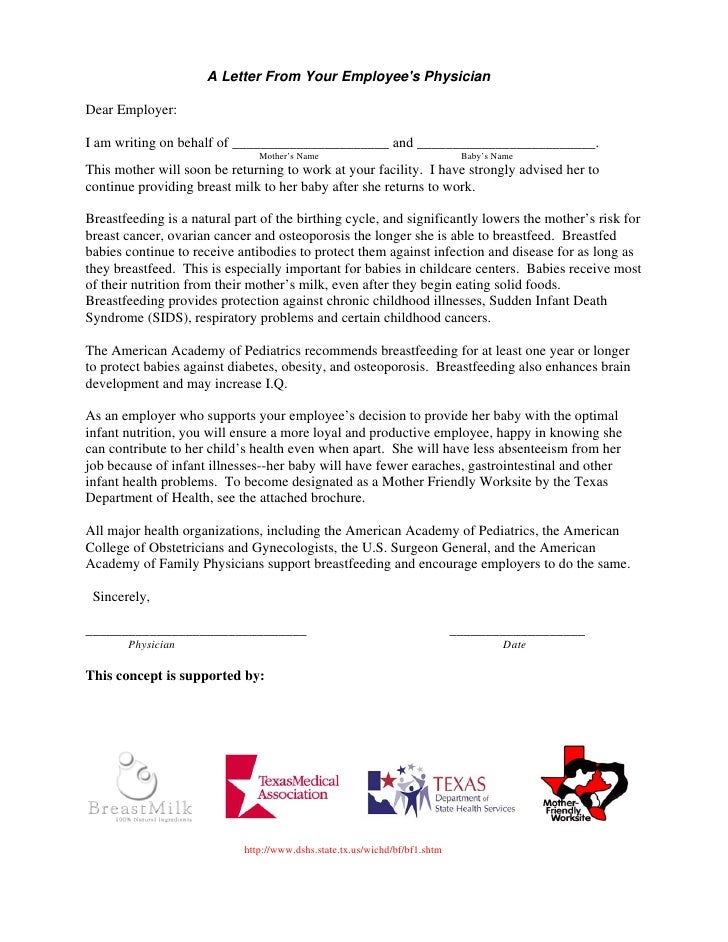 a letter from your employees physician dear employer letter