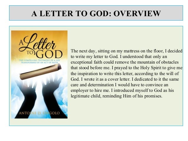 a letter to god summary write a letter to god