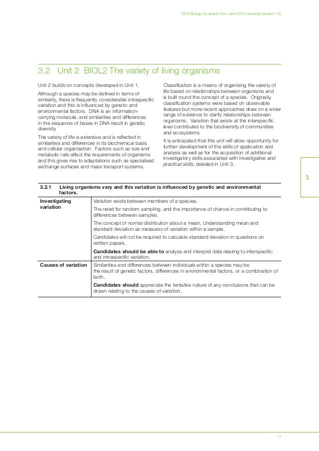 Biology synoptic essay