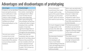 Advantages and disadvantages of prototyping
17
 