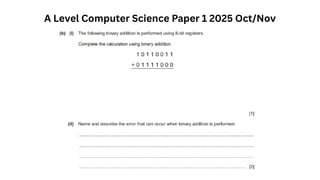 A Level Computer Science Paper 1 2025 Oct/Nov
 