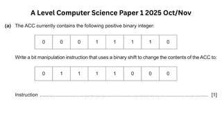 A Level Computer Science Paper 1 2025 Oct/Nov
 